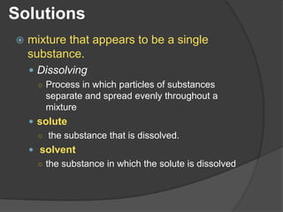 Physical Science 3.3 : Mixtures | PPTX
