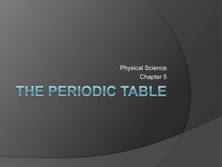 The Periodic Table Physical Science Chapter 5 