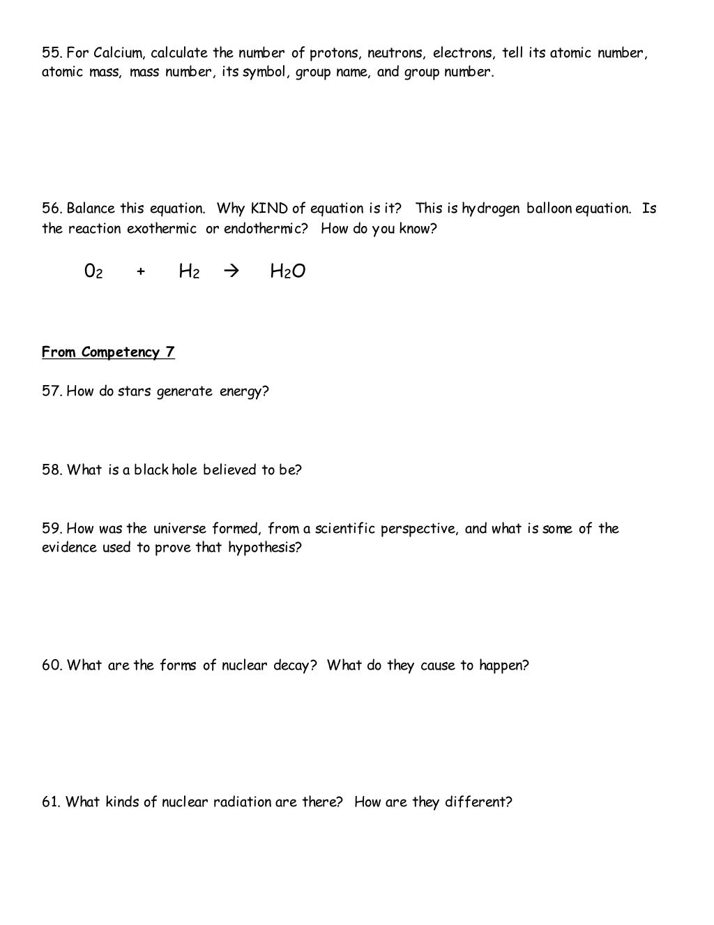 Physical science final exam review