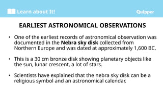 Physical Science SHS 15.1 Astronomical Observations before the Advent ...