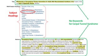 No Keywords
for Carpal Tunnel Syndrome
Subject
Headings
 