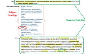 Keyword: Splinting
Subject
Headings
 