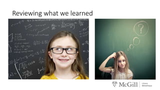 Reviewing what we learned
 