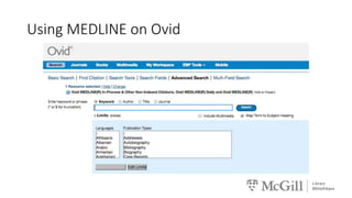Using MEDLINE on Ovid
 