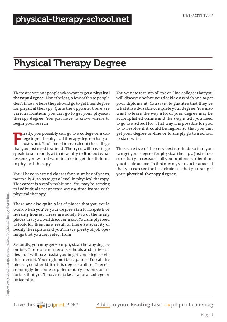 coursework for physical therapy degree
