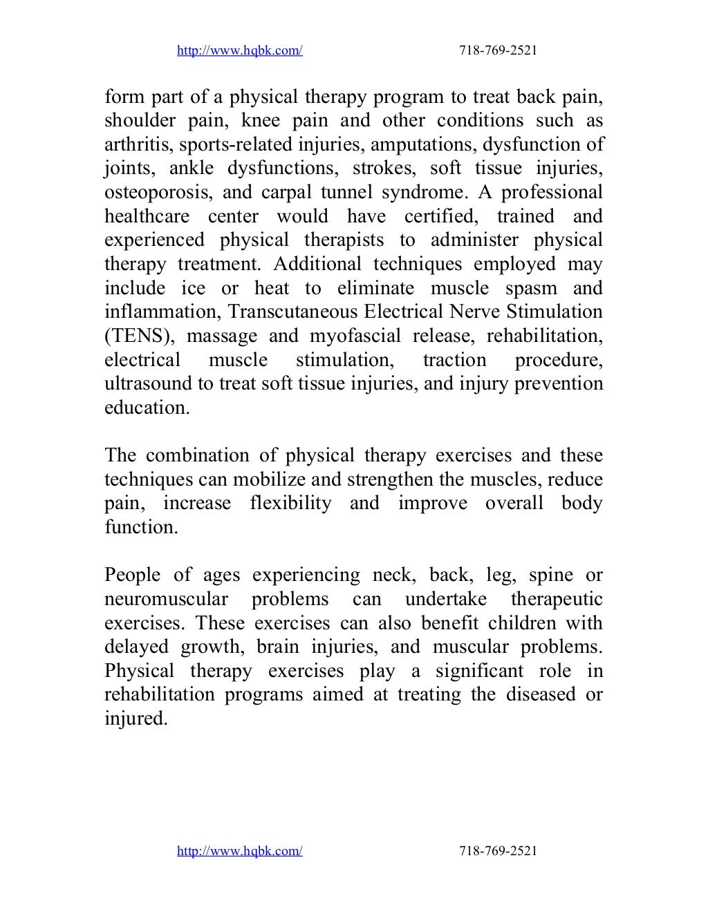 Physical Therapy Exercises Can Reduce Chronic Pain