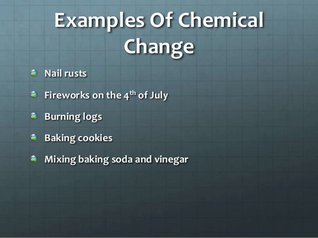examples of chemical changes cooking burning