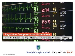 © 2012 Towers Watson. All rights reserved.
Physician Compensation Framework
Final Draft Report: Findings, Recommendations ...