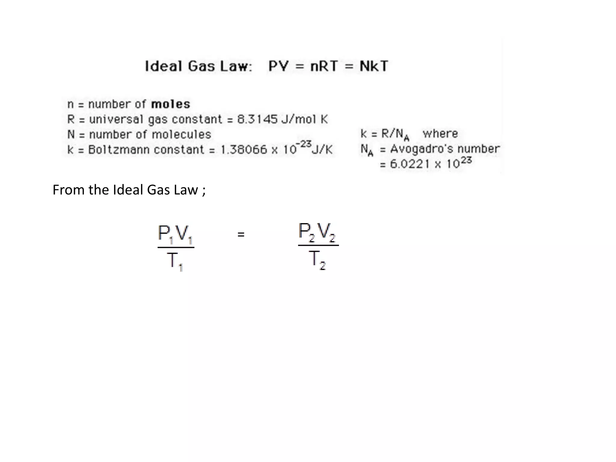 From the Ideal Gas Law ;

                           =
 