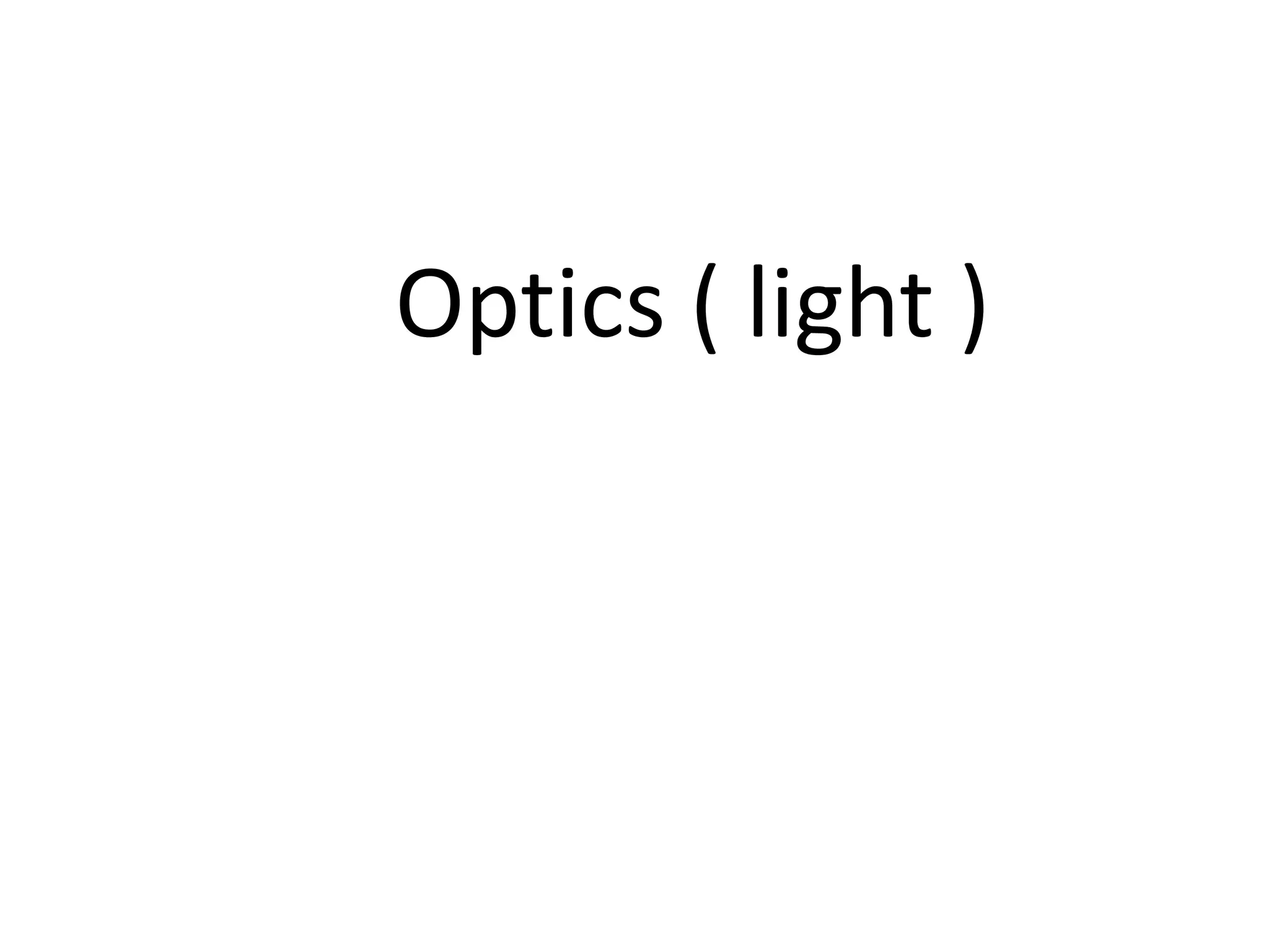 Optics ( light )
 