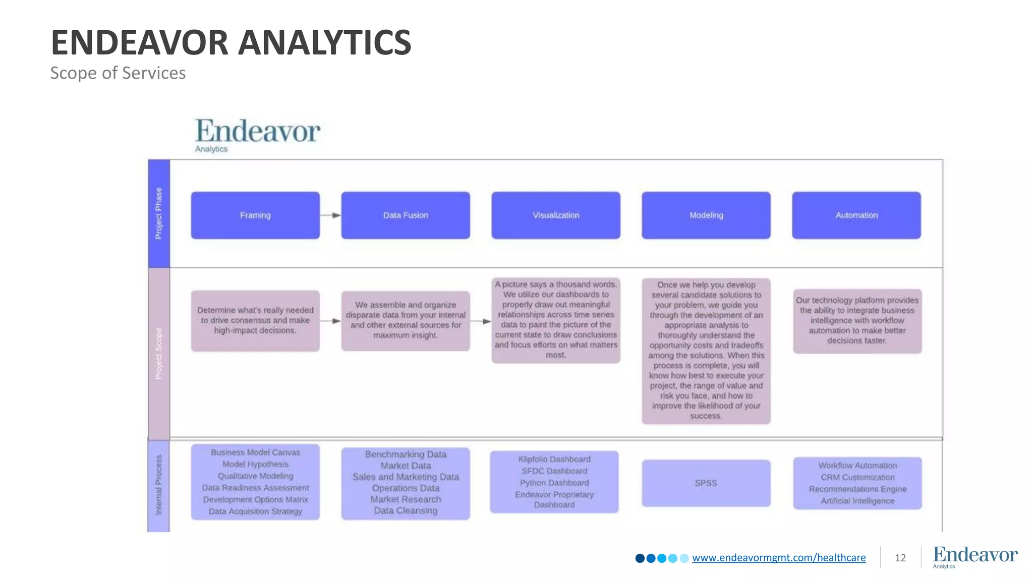www.endeavormgmt.com/healthcare
ENDEAVOR ANALYTICS
12
Scope of Services
 