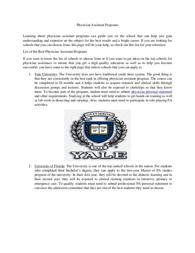 Best 10 Physician Assistant Programs of Today