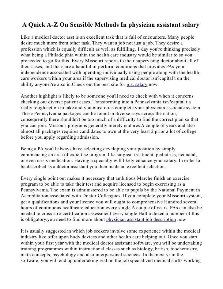 physician assistant salary Updated Guidelines