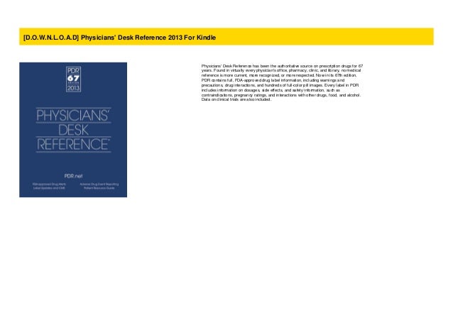 D O W N L O A D Physicians Desk Reference 2013 For Kindle