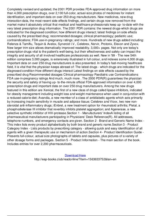Physician's Desk Reference for Consumers pdr book pdf download