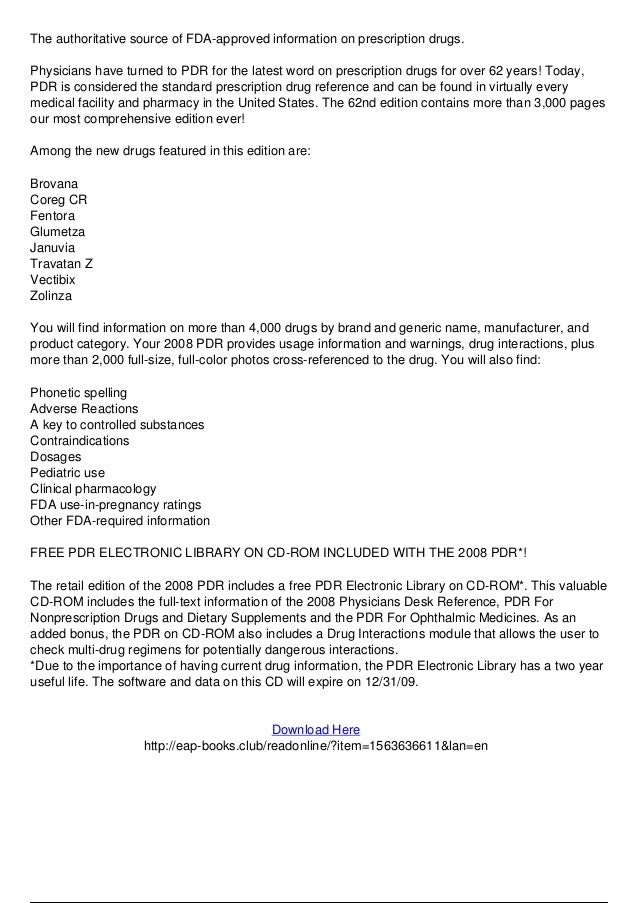 Physicians Desk Reference 2008 Pdf