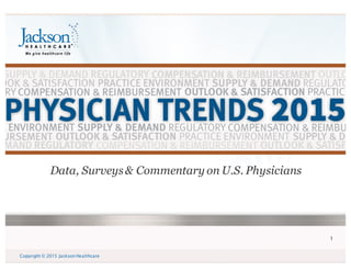Copyright © 2015 Jackson Healthcare
Data, Surveys& Commentary on U.S. Physicians
1
 