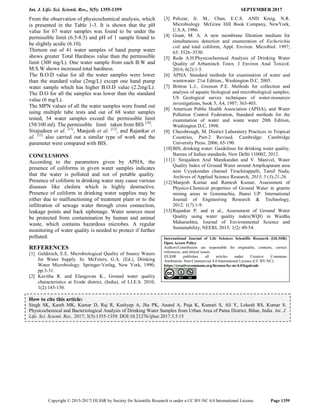 Physicochemical and Bacteriological Analysis of Drinking Water Samples ...