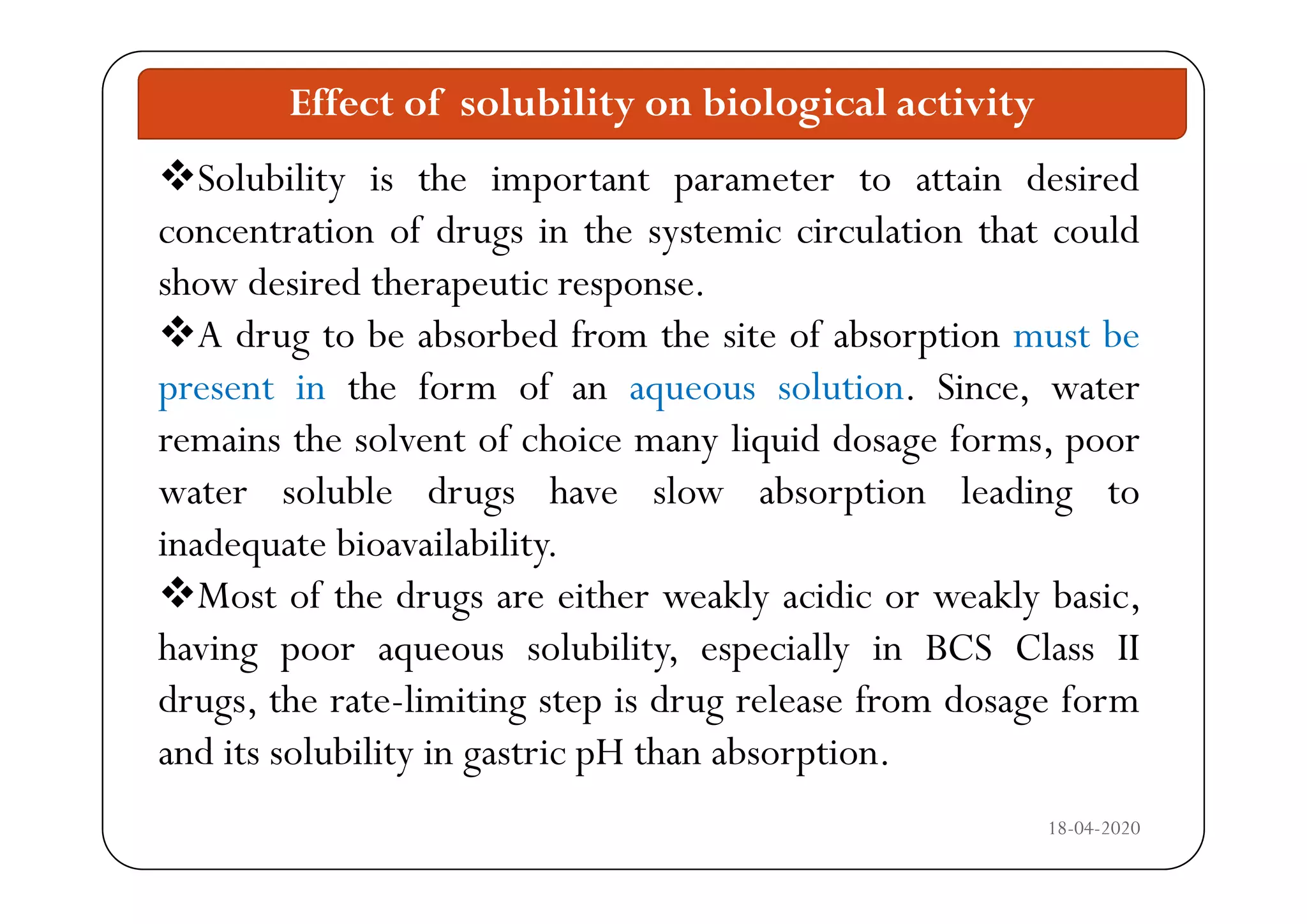 Effect of physicochemical factors on biological activity-Medicinal ...