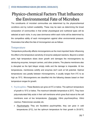 Physico-chemical Factors That Influence the Environmental Fate of ...