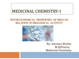 By- Saumya Shukla
M.S(Pharm)
Medicinal Chemistry
 