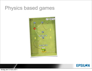 Physics based games




lördag den 5 mars 2011
 