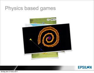 Physics based games




lördag den 5 mars 2011
 
