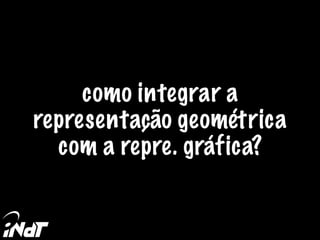 como integrar a
representação geométrica
com a repre. gráfica?
 