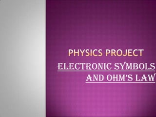 Electronic symbols
and ohm’s law

 