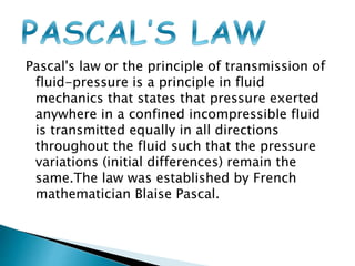 Mechanical properties of fluids | PPTX