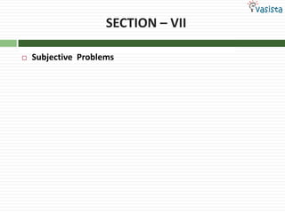 SECTION – VIISubjective  Problems