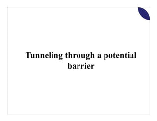 Tunneling through a potential
                barrier



hatem@oilpeakinarabic.org   Dr. Hatem El-Refaei   22
 