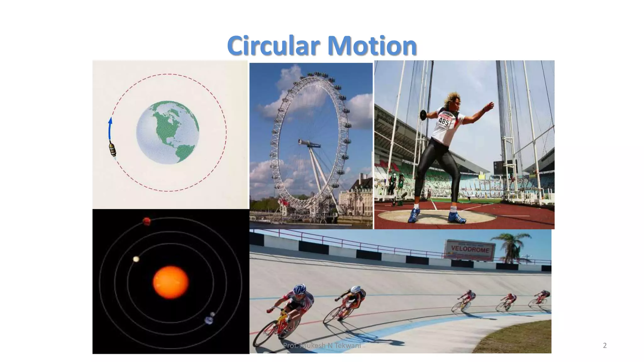 Circular Motion
2
Prof. Mukesh N Tekwani
 