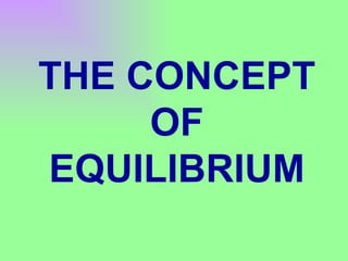 THE CONCEPT OF EQUILIBRIUM 