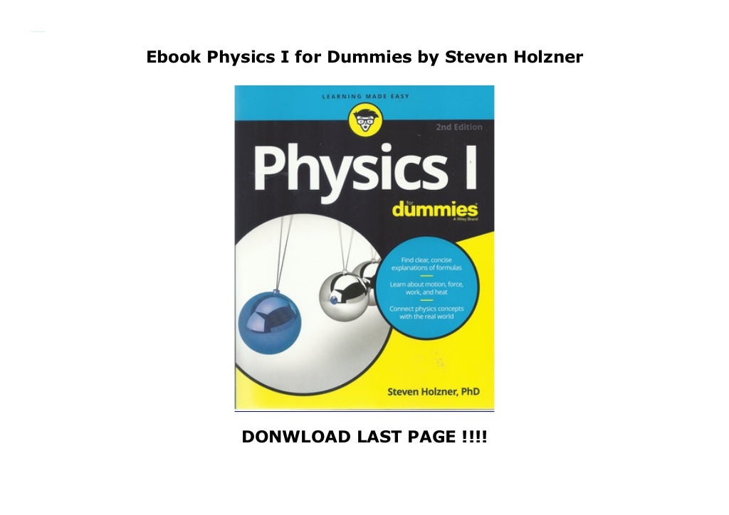 Ebook Physics I for Dummies by Steven Holzner