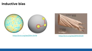 Inductive bias
https://arxiv.org/abs/2104.13478 https://arxiv.org/abs/2010.03409
 