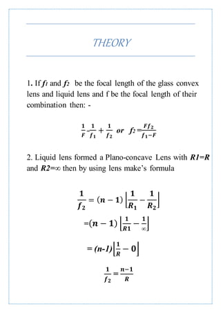 To find the refractive indexes of (a) water,(b) oil using a plane ...
