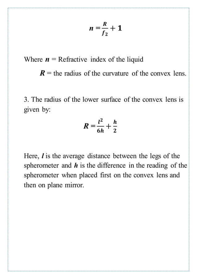 To find the refractive indexes of (a) water,(b) oil using a plane