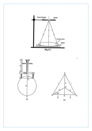 To find the refractive indexes of (a) water,(b) oil using a plane ...