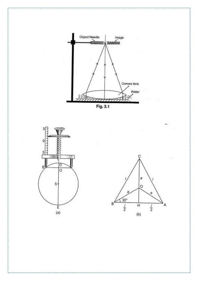 To find the refractive indexes of (a) water,(b) oil using a plane mir…