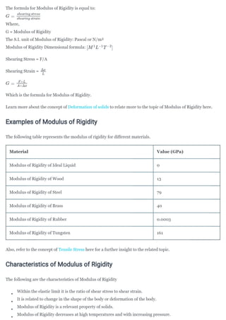 Modulus of Rigidity