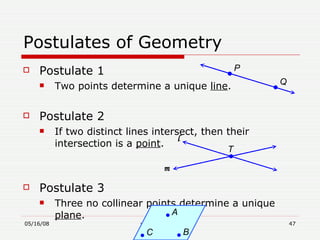 Postulate Planar Geometry Physics Presentation | PPT