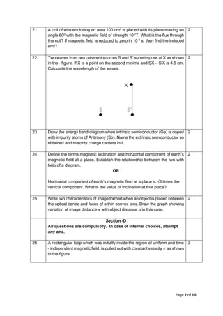 Physics sample question paper 2020 | PDF