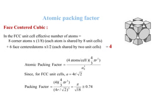 Packing Factor Engineering Physics - topic 2.pdf, physics sem1 ece | PDF