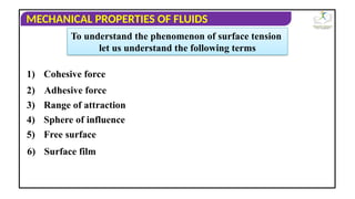 Physics - XI - Mechanical Properties of Fluids - Surface Tension.ppt