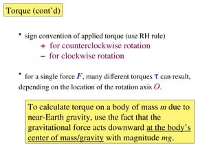 Rh Rule Rotation Comprehensive Physics Lecture on Moment of Inertia, Torque, and ...
