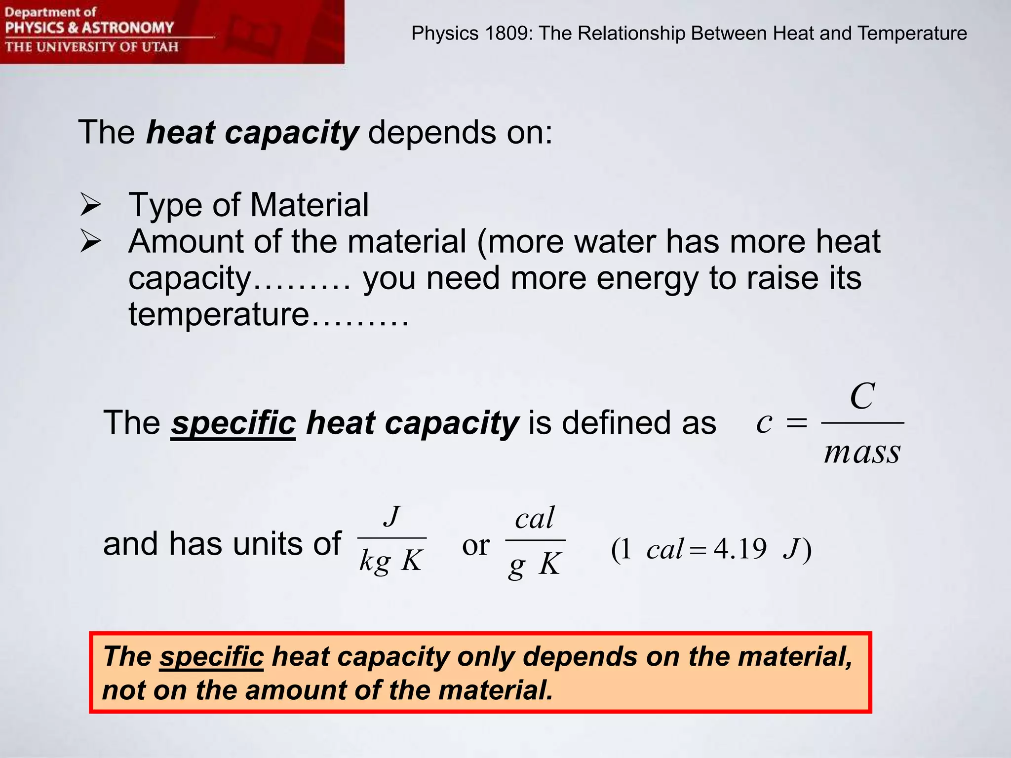 Temperature In Physics Physics 1809 Fall 2012 Heat and Temperature.ppt