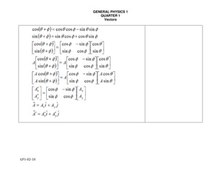 GENERAL PHYSICS 1
QUARTER 1
Vectors
GP1-02-10
 