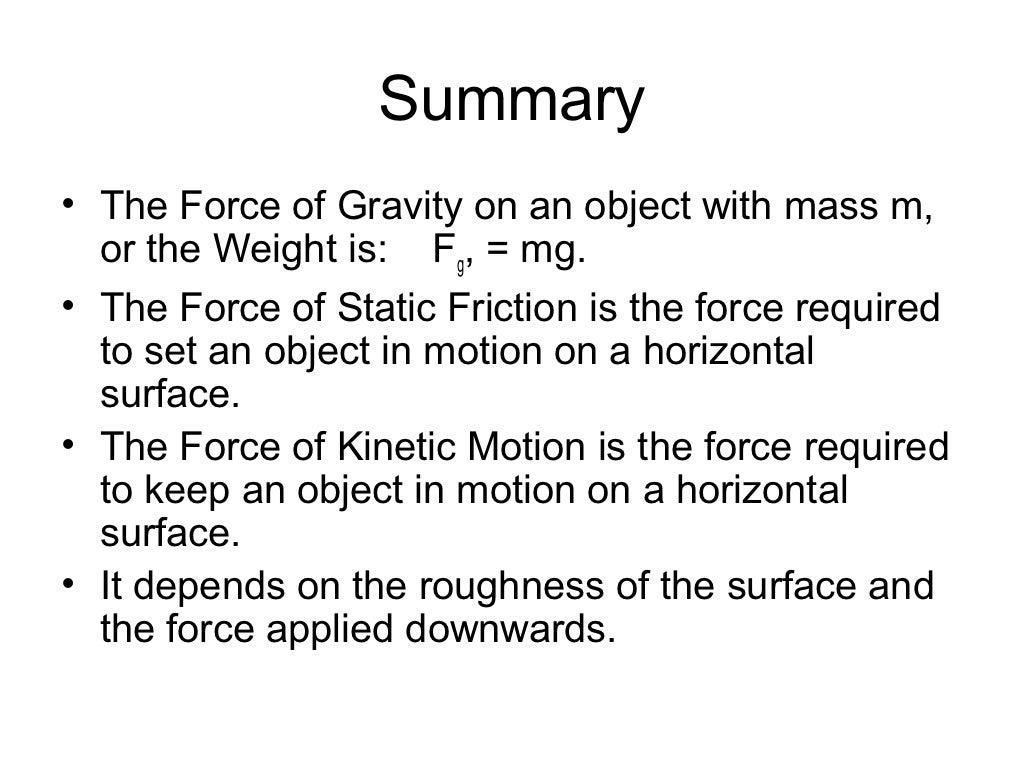 Physics 504 Chapter 12 & 13 Different Types of Forces