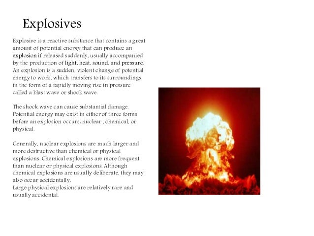 Physics and chemistry of explosions